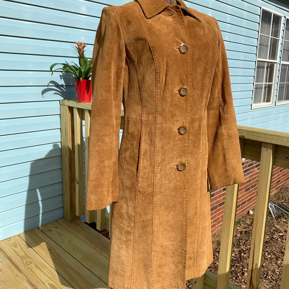 Suede coat; option Tibetian lamb collar